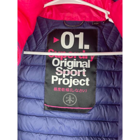 Superdry Power Fade Jacket Pink Purple Ombre Fur Lined Hood Size US 2 Ski Coat - Picture 9 of 15